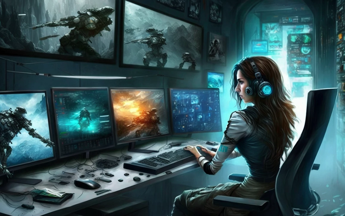 منظر أكشن من لعبة كمبيوتر